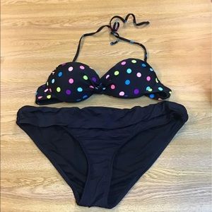 Tahiti bikini top padded polkadots size XL with Apt 9 bottom size XL sol…